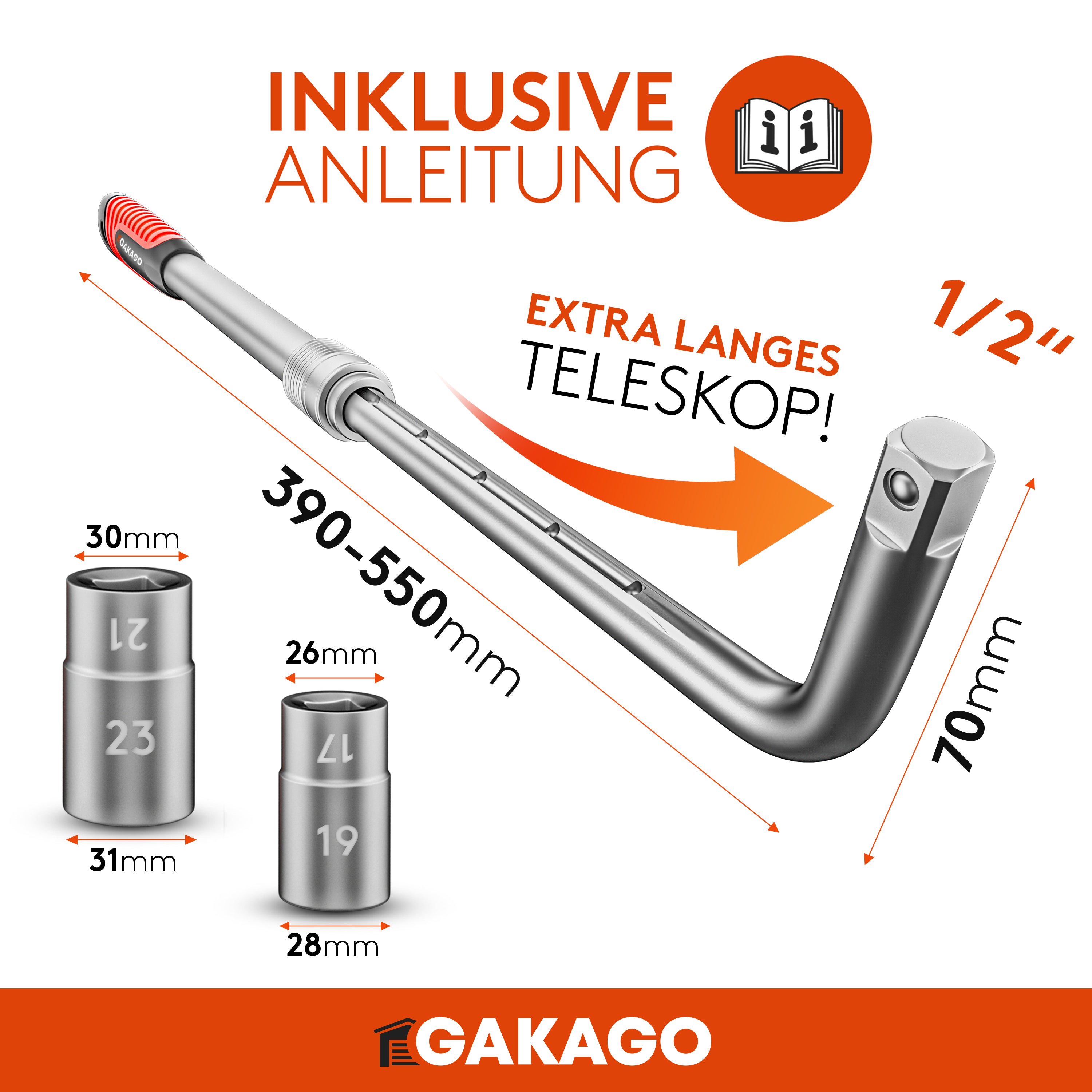 Teleskop Radmutternschlüssel Set